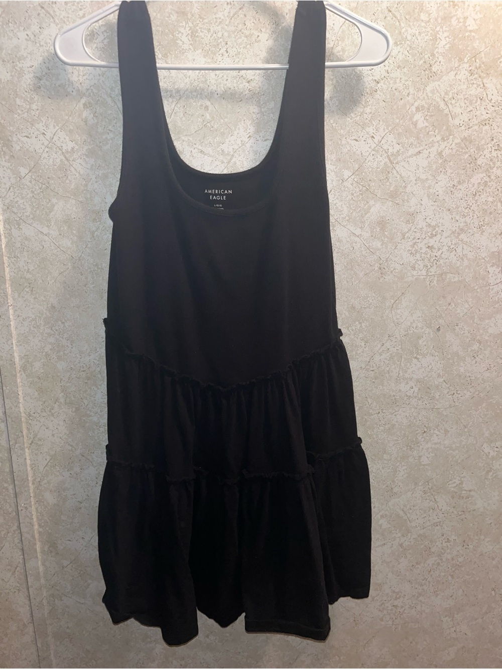 American Eagle Outfitters Black Tiered Tank Mini Dress